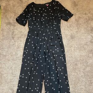 Vince Camuto Black Jumpsuit with Cream Floral Details